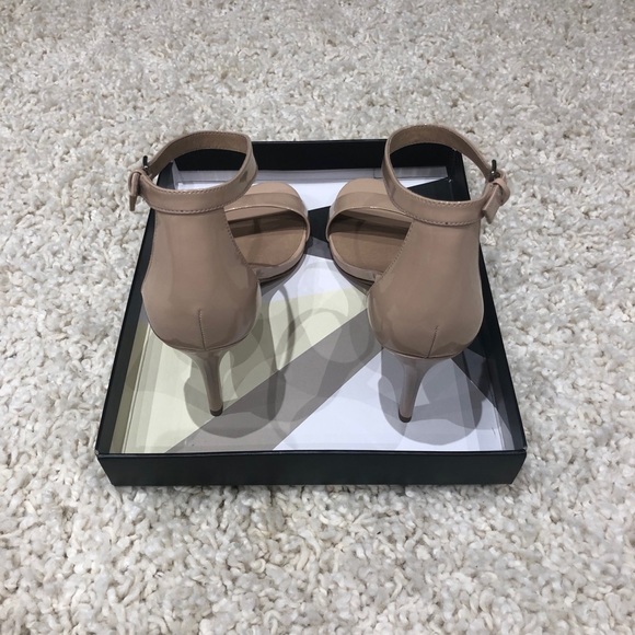 2for$40 Shiny Nude Stiletto Strapy Dress Shoe - Picture 4 of 5